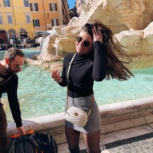 Tory Burch off white camera crossbody